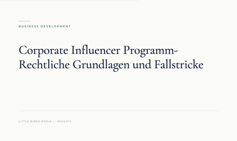 Editorial-Cover: Corporate Influencer Programm- Rechtliche Grundlagen und Fallstricke