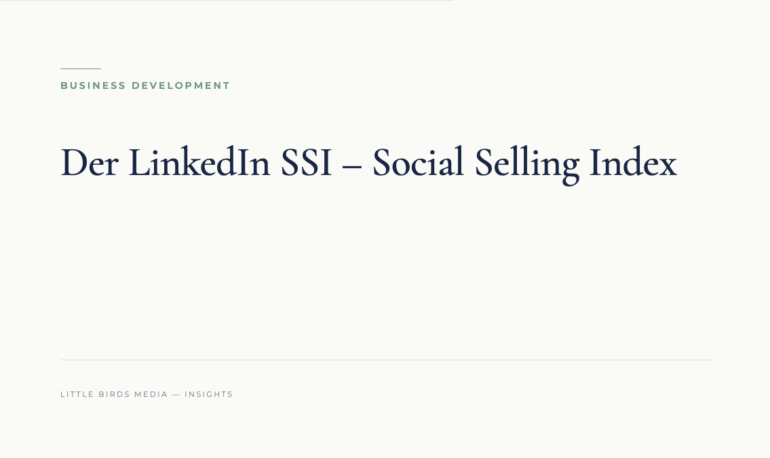 Editorial-Cover: Der LinkedIn SSI – Social Selling Index