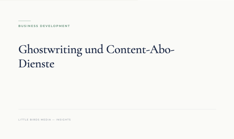 Editorial-Cover: Ghostwriting und Content-Abo-Dienste