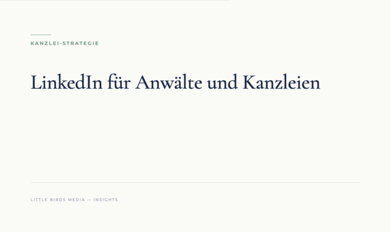 Editorial-Cover: LinkedIn für Anwälte und Kanzleien