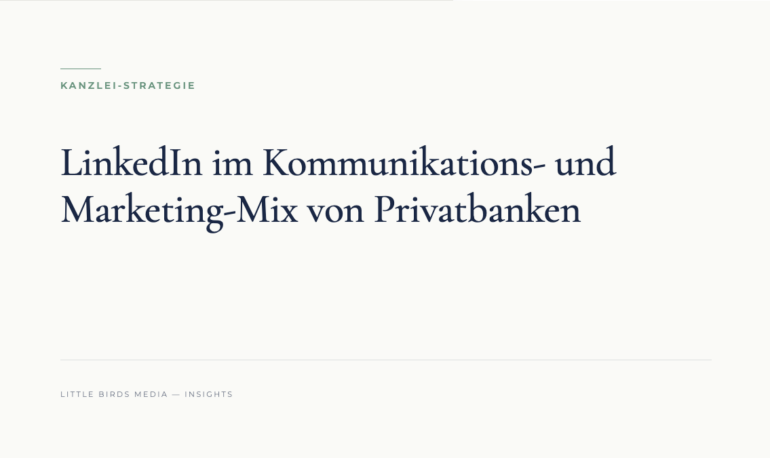 Editorial-Cover: LinkedIn im Kommunikations- und Marketing-Mix von Privatbanken