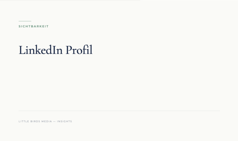 Editorial-Cover: LinkedIn Profil