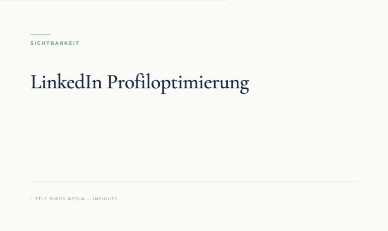 Editorial-Cover: LinkedIn Profiloptimierung