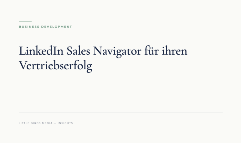 Editorial-Cover: LinkedIn Sales Navigator für ihren Vertriebserfolg
