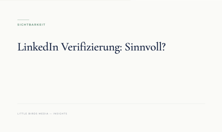 Editorial-Cover: LinkedIn Verifizierung: Sinnvoll?