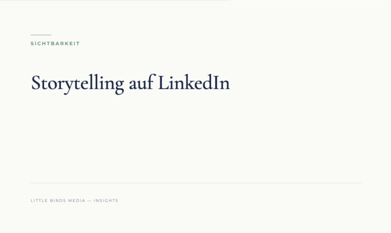 Editorial-Cover: Storytelling auf LinkedIn