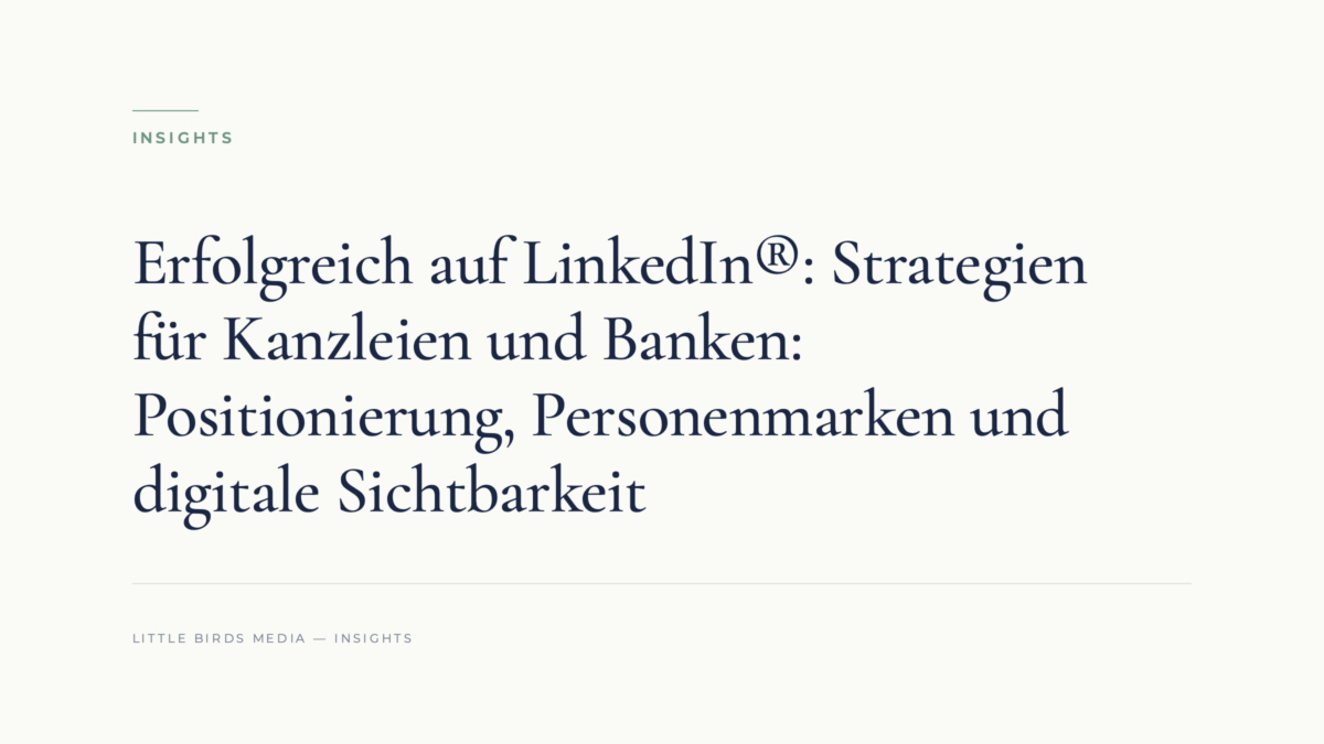 Neues Fachbuch ordnet LinkedIn-Strategien für Kanzleien und Banken ein
